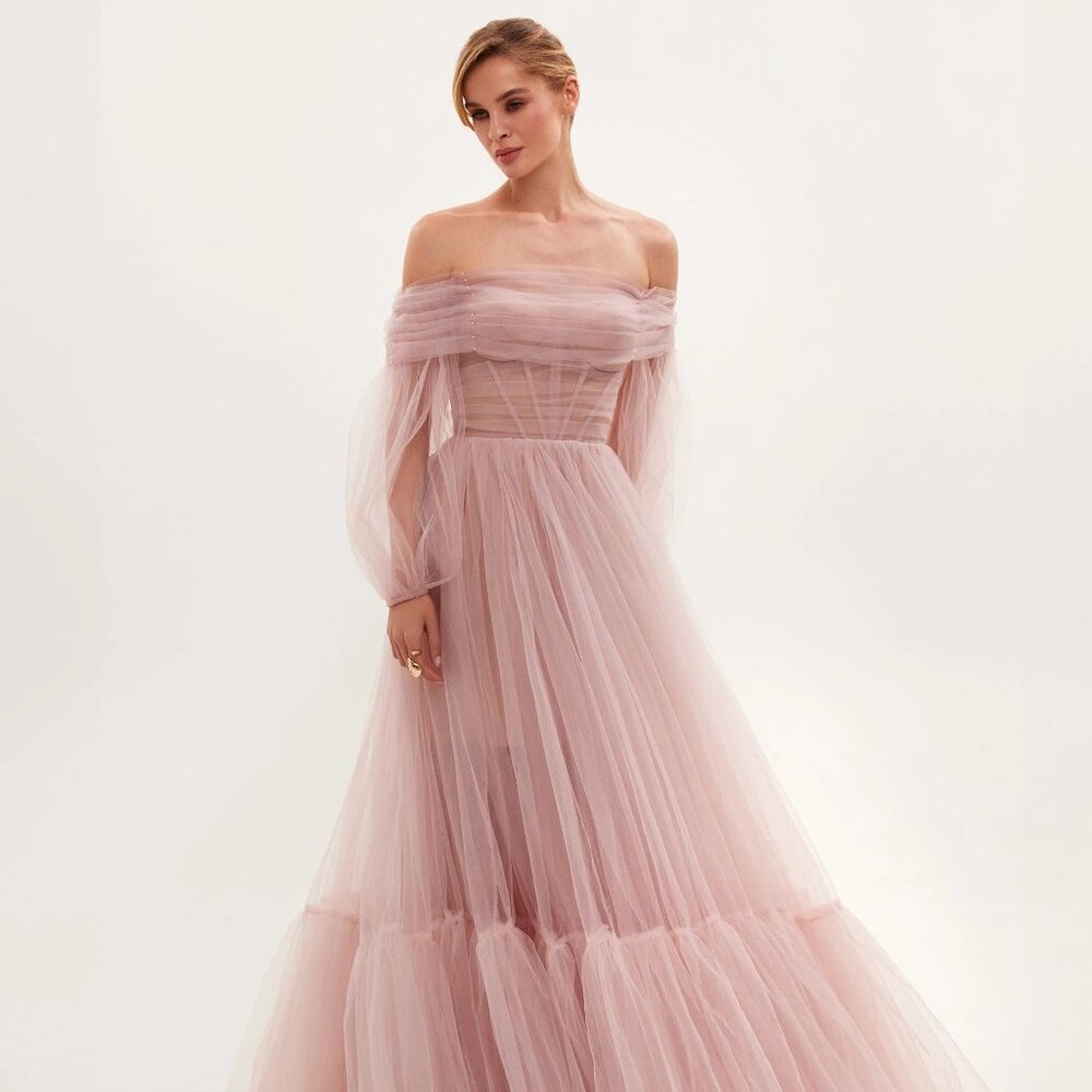 Milla Misty Rose Maxi Tulle Dress